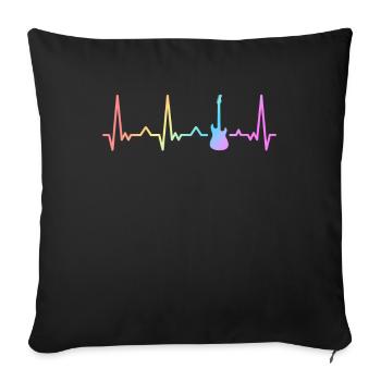 Guitar Guitarist Musician Acoustic Guitar Instruments - Sofa pillowcase 17,3'' x 17,3'' (45 x 45 cm) - black - Front