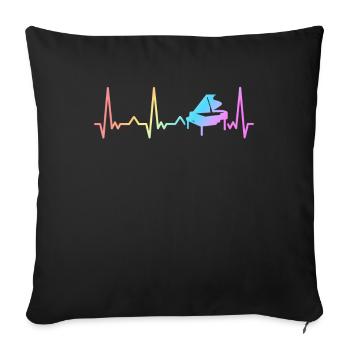 Piano Klavier Pianiste Instrument - Housse de coussin décorative 45 x 45 cm - noir - Devant