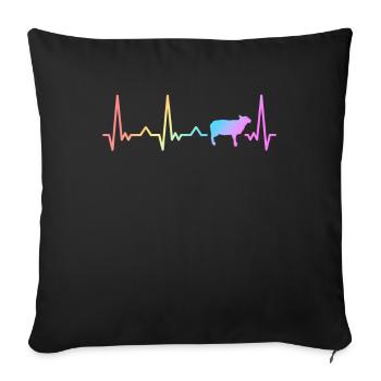 Sheep Sheep Farmer Lamb Farmer - Sofa pillowcase 17,3'' x 17,3'' (45 x 45 cm) - black - Front
