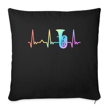 Tuba Tuba Player - Sofa pillowcase 17,3'' x 17,3'' (45 x 45 cm) - black - Front