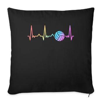 Volleyball Player Beach Volleyball Volleyball S - Sofa pillowcase 17,3'' x 17,3'' (45 x 45 cm) - black - Front