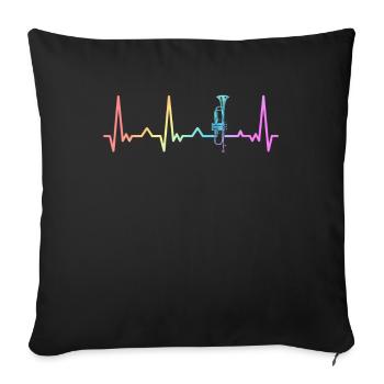 Trumpet trumpet player - Sofa pillowcase 17,3'' x 17,3'' (45 x 45 cm) - black - Front