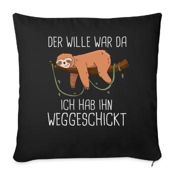 Faultier Faultiere Tier Schlafen Faul - Sofakissenbezug 45 x 45 cm - Schwarz - Vorne