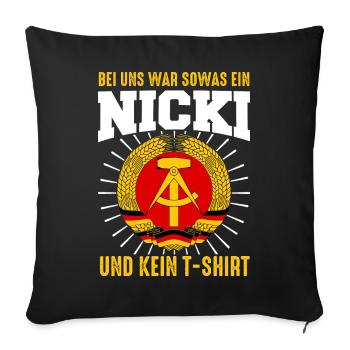 Ostdeutschland Osten Ossi DDR Heimat Ostblock - Sofakissenbezug 45 x 45 cm - Schwarz - Vorne