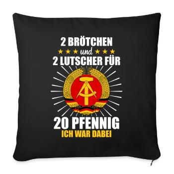Ostdeutschland Osten Ossi DDR Heimat Ostblock - Sofakissenbezug 45 x 45 cm - Schwarz - Vorne