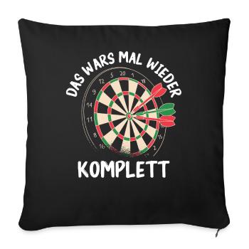 Dart Darts Dartspieler Dartsport - Sofakissenbezug 45 x 45 cm - Schwarz - Vorne