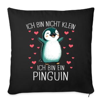 Pinguin Zwergpinguine Kaiserpinguin - Sofakissenbezug 45 x 45 cm - Schwarz - Vorne
