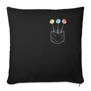 Darts Darts Darts Player Darts - Sofa pillowcase 17,3'' x 17,3'' (45 x 45 cm) - black - Front