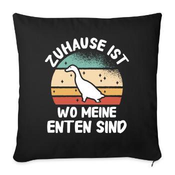 Stockente Entenvögel Ente Dunkelente Vogel - Sofakissenbezug 45 x 45 cm - Schwarz - Vorne