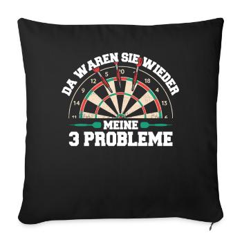 Dart Darts Dartspieler Dartsport - Sofakissenbezug 45 x 45 cm - Schwarz - Vorne