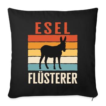 Esel Eselchen Maultier Muli - Sofakissenbezug 45 x 45 cm - Schwarz - Vorne
