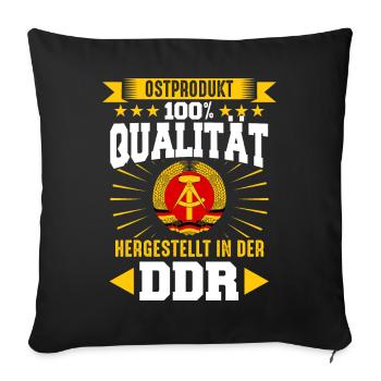 Ostdeutschland Osten Ossi DDR Heimat Ostblock - Sofakissenbezug 45 x 45 cm - Schwarz - Vorne