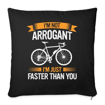 Vélo Vélo de montagne Cyclisme - Housse de coussin décorative 45 x 45 cm - noir - Devant