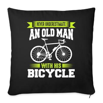Vélo Vélo de montagne Cyclisme - Housse de coussin décorative 45 x 45 cm - noir - Devant