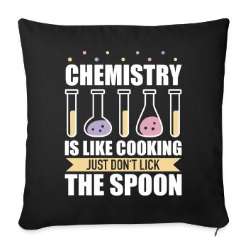 Chimiste Chimie Science Atome Molécule - Housse de coussin décorative 45 x 45 cm - noir - Devant