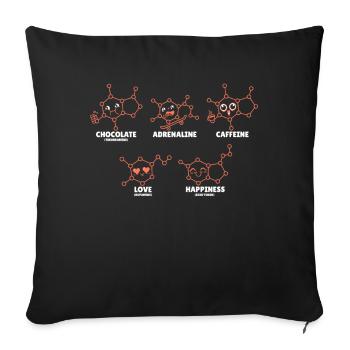 Chimiste Chimie Science Atome Molécule - Housse de coussin décorative 45 x 45 cm - noir - Devant