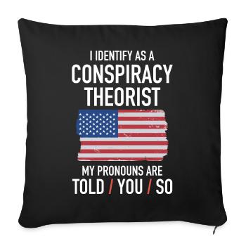 théorie du complot théoricien du complot - Housse de coussin décorative 45 x 45 cm - noir - Devant