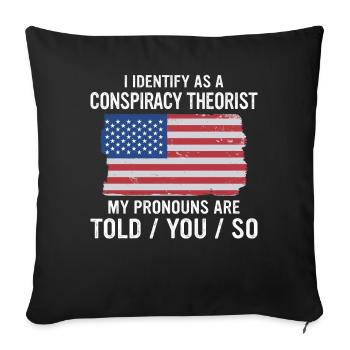 théorie du complot théoricien du complot - Housse de coussin décorative 45 x 45 cm - noir - Devant