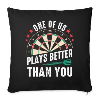 Fléchettes joueur jeu de fléchettes fléchettes sport - Housse de coussin décorative 45 x 45 cm - noir - Devant