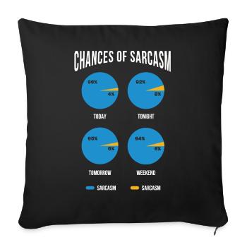 Drôle, sarcasme, humour sarcastique, ironie - Housse de coussin décorative 45 x 45 cm - noir - Devant