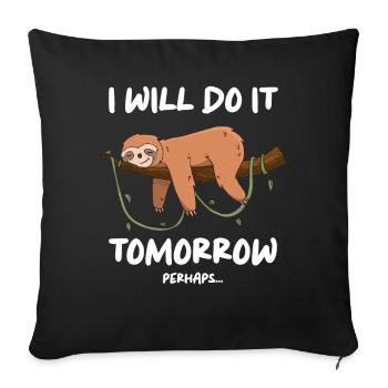 Paresseux paresseux Sommeil paresseux - Housse de coussin décorative 45 x 45 cm - noir - Devant