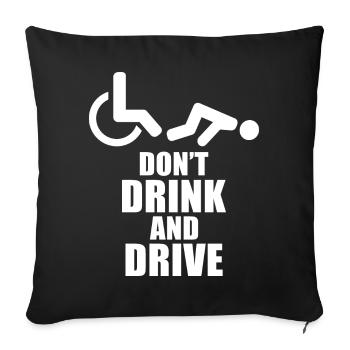 wheelchair wheelchair user disability humor - Sofa pillowcase 17,3'' x 17,3'' (45 x 45 cm) - black - Front