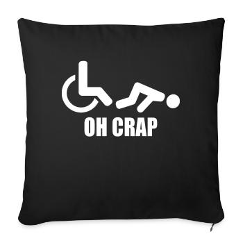 wheelchair wheelchair user disability humor - Sofa pillowcase 17,3'' x 17,3'' (45 x 45 cm) - black - Front