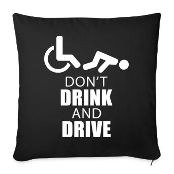 wheelchair wheelchair user disability humor - Sofa pillowcase 17,3'' x 17,3'' (45 x 45 cm) - black - Front