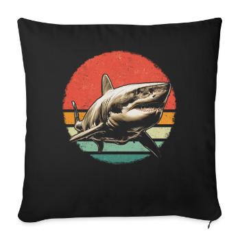 Shark, Ocean, Tiger Shark, Animal, Fish - Sofa pillowcase 17,3'' x 17,3'' (45 x 45 cm) - black - Front