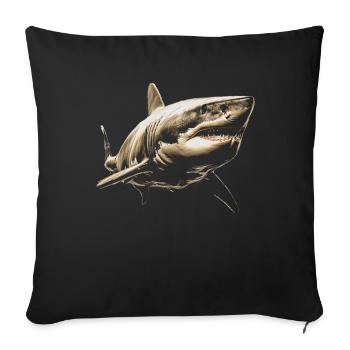 Shark, Ocean, Tiger Shark, Animal, Fish - Sofa pillowcase 17,3'' x 17,3'' (45 x 45 cm) - black - Front