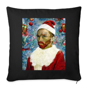 Weihnachtsmann, Van Gogh Père Noël, Van Gogh - Housse de coussin décorative 45 x 45 cm - noir - Devant