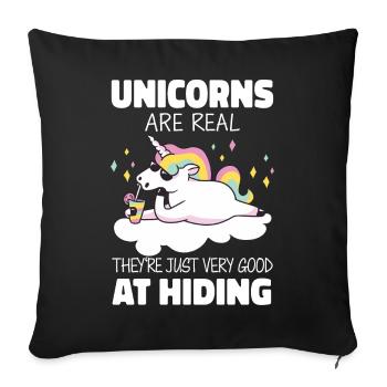 Licorne Licornes Conte de fées Magique - Housse de coussin décorative 45 x 45 cm - noir - Devant