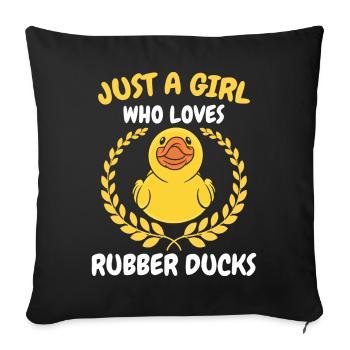 Rubber Ducks Bathroom Yellow Duck - Sofa pillowcase 17,3'' x 17,3'' (45 x 45 cm) - black - Front