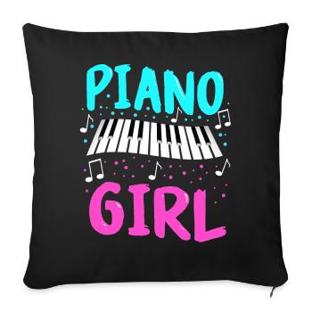 Piano Klavier Pianiste Instrument - Housse de coussin décorative 45 x 45 cm - noir - Devant