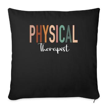Physiotherapy Therapist Assistant - Sofa pillowcase 17,3'' x 17,3'' (45 x 45 cm) - black - Front