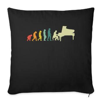 Piano Klavier Pianiste Instrument - Housse de coussin décorative 45 x 45 cm - noir - Devant