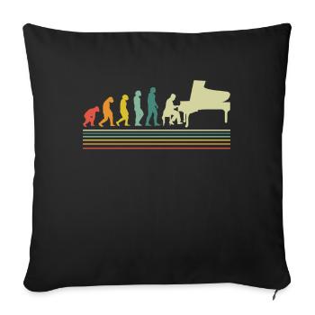 Piano Klavier Pianiste Instrument - Housse de coussin décorative 45 x 45 cm - noir - Devant