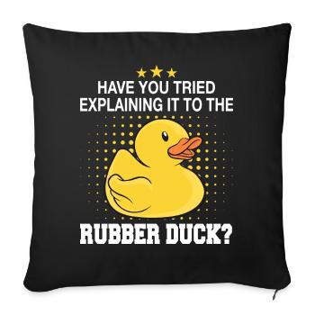 Canards en caoutchouc Salle de bain Canard jaune - Housse de coussin décorative 45 x 45 cm - noir - Devant