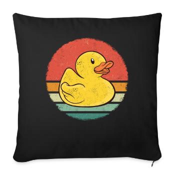 Canards en caoutchouc Salle de bain Canard jaune - Housse de coussin décorative 45 x 45 cm - noir - Devant