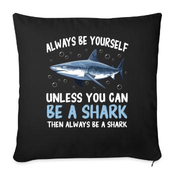 Shark, Ocean, Tiger Shark, Animal, Fish - Sofa pillowcase 17,3'' x 17,3'' (45 x 45 cm) - black - Front