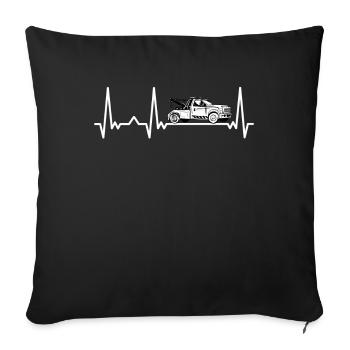 Tow Truck Tow Truck - Sofa pillowcase 17,3'' x 17,3'' (45 x 45 cm) - black - Front