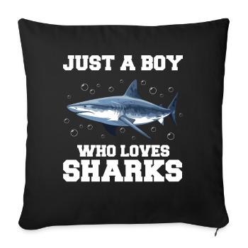 Shark, Ocean, Tiger Shark, Animal, Fish - Sofa pillowcase 17,3'' x 17,3'' (45 x 45 cm) - black - Front