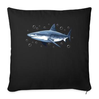 Shark, Ocean, Tiger Shark, Animal, Fish - Sofa pillowcase 17,3'' x 17,3'' (45 x 45 cm) - black - Front
