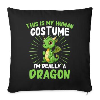 Dragon Mystic Dragon Fantasy - Sofa pillowcase 17,3'' x 17,3'' (45 x 45 cm) - black - Front