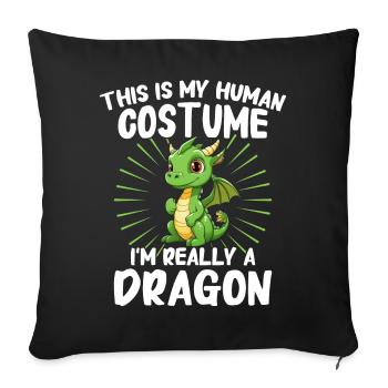Dragon Mystic Dragon Fantasy - Sofa pillowcase 17,3'' x 17,3'' (45 x 45 cm) - black - Front