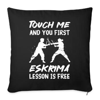Eskrima Escrima Filipino Martial Arts FMA Fighter - Sofakissenbezug 45 x 45 cm - Schwarz - Vorne