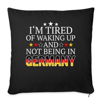 Allemagne Drapeau allemand Nation Pays - Housse de coussin décorative 45 x 45 cm - noir - Devant