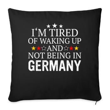 Allemagne Drapeau allemand Nation Pays - Housse de coussin décorative 45 x 45 cm - noir - Devant