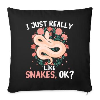 Snake, Snake, Animal - Sofa pillowcase 17,3'' x 17,3'' (45 x 45 cm) - black - Front