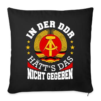Ostdeutschland Osten Ossi DDR Heimat Ostblock - Sofakissenbezug 45 x 45 cm - Schwarz - Vorne